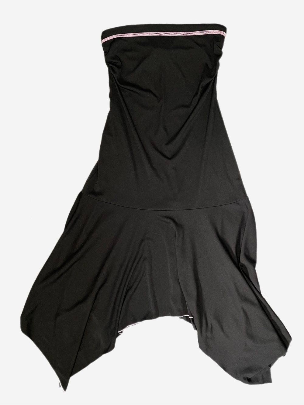 Vintage Y2K Byer Too! Black strapless purple ribbon asymmetric midi dress S/M - Picture 7 of 11